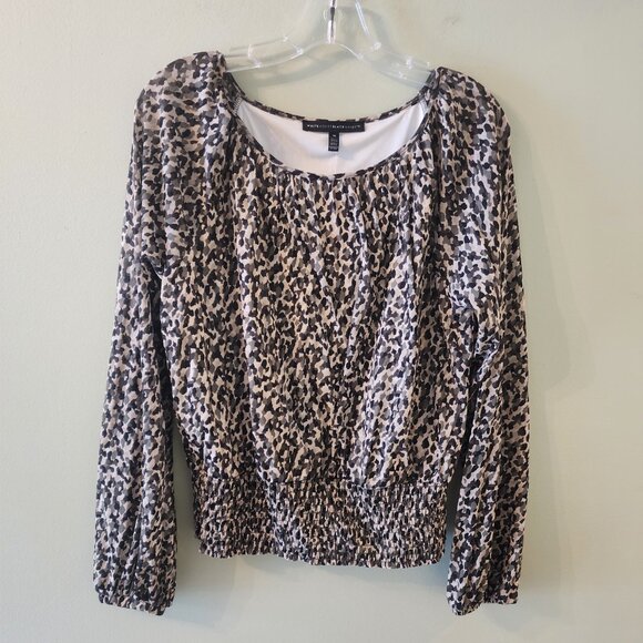 WHBM Camo Smocked Mesh Top, Size M, NWT - Picture 3 of 7